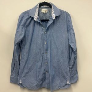 Ted baker endurance black spot floral button down shirt 15.5